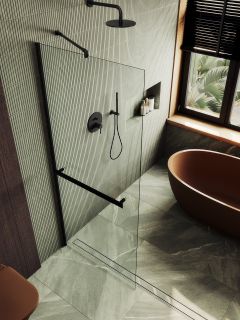 Душевая перегородка MaybahGlass MGD-726-6ш 79см чёрный